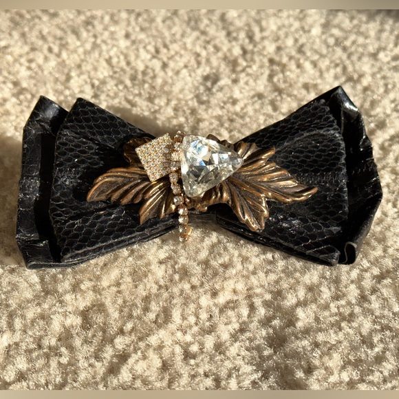 Hair clips bow snake skin main image 5